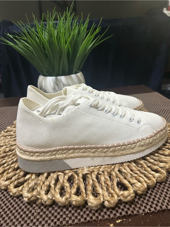 Steven By Steve Madden Shoes - Steven By Steve Madden white Canvas Espadrille Platform Sneakers